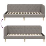 vidaXL Rohový rám postele Sivohnedá 90 x 190 cm látka – Obrázok 9