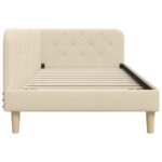 vidaXL Rohový rám postele Krémová 90 x 190 cm látka – Obrázok 6