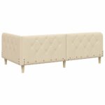 vidaXL Rohový rám postele Krémová 90 x 190 cm látka – Obrázok 7