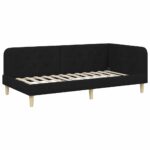 vidaXL Rohový rám postele Čierny 90 x 200 cm látka – Obrázok 2