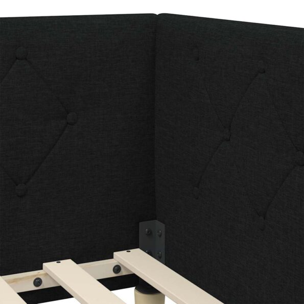 vidaXL Rohový rám postele Čierny 90 x 200 cm látka – Obrázok 8