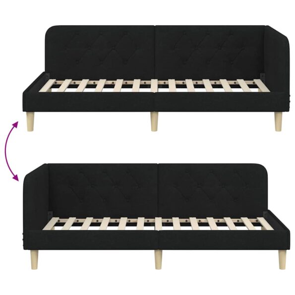 vidaXL Rohový rám postele Čierny 90 x 200 cm látka – Obrázok 9