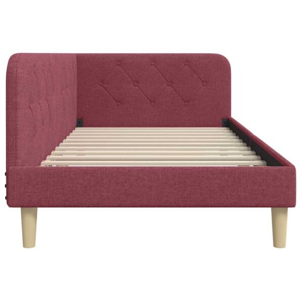 vidaXL Rohový rám postele Víno červené 90 x 200 cm látka – Obrázok 6