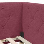 vidaXL Rohový rám postele Víno červené 90 x 200 cm látka – Obrázok 8