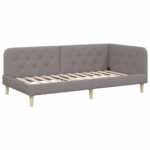 vidaXL Rohový rám postele Sivohnedá 90 x 200 cm látka – Obrázok 2