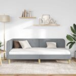 vidaXL Rohový rám postele Svetlosivá 100 x 200 cm látka – Obrázok 4