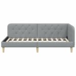 vidaXL Rohový rám postele Svetlosivá 100 x 200 cm látka – Obrázok 5