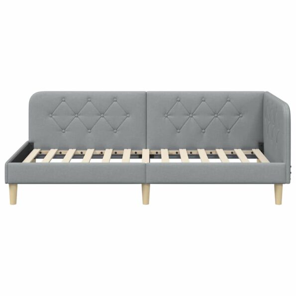 vidaXL Rohový rám postele Svetlosivá 100 x 200 cm látka – Obrázok 5