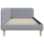 vidaXL Rohový rám postele Svetlosivá 100 x 200 cm látka – Obrázok 6