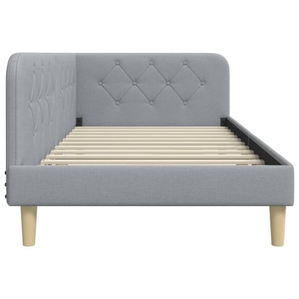vidaXL Rohový rám postele Svetlosivá 100 x 200 cm látka – Obrázok 6