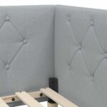 vidaXL Rohový rám postele Svetlosivá 100 x 200 cm látka – Obrázok 8