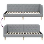 vidaXL Rohový rám postele Svetlosivá 100 x 200 cm látka – Obrázok 9