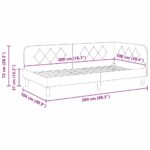 vidaXL Rohový rám postele s čelnou doskou Čierna 100 x 200 cm látka – Obrázok 11