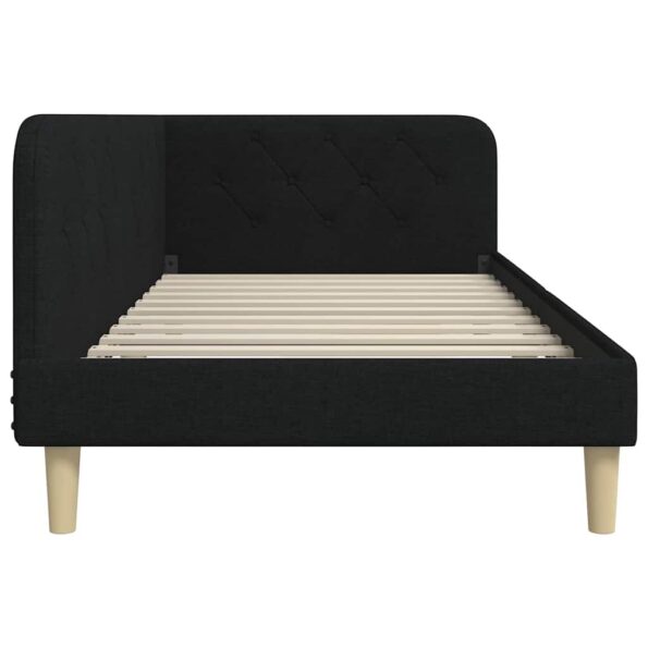 vidaXL Rohový rám postele s čelnou doskou Čierna 100 x 200 cm látka – Obrázok 6