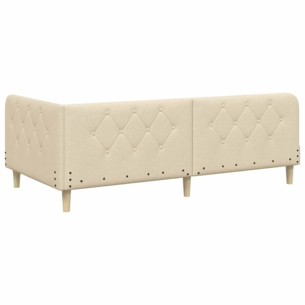 vidaXL Rohový rám postele Krémová 100 x 200 cm látka – Obrázok 7