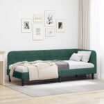 vidaXL Rohový rám postele Tmavozelená 80 x 200 cm Zamat