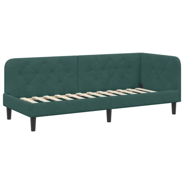 vidaXL Rohový rám postele Tmavozelená 80 x 200 cm Zamat – Obrázok 2