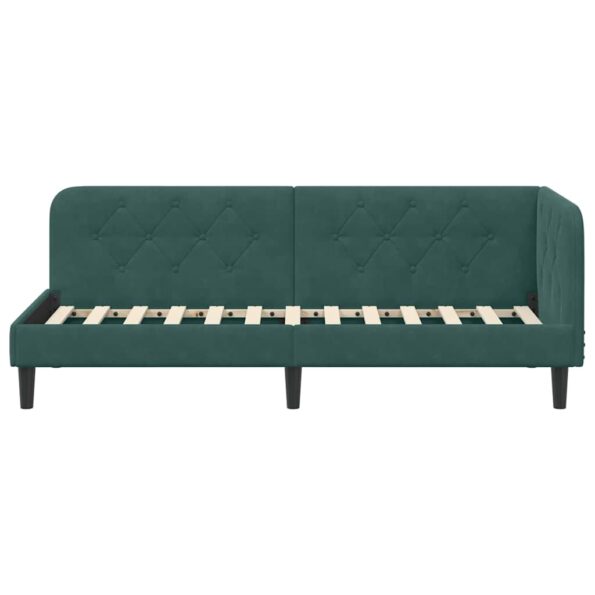 vidaXL Rohový rám postele Tmavozelená 80 x 200 cm Zamat – Obrázok 5
