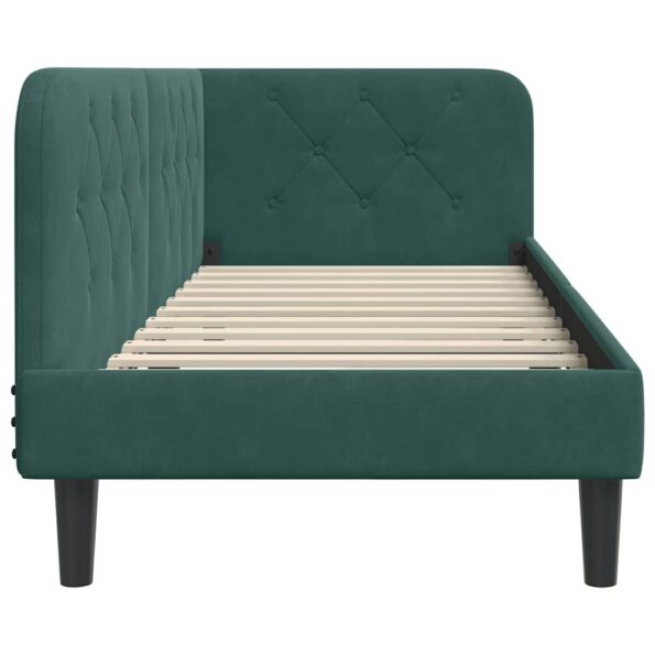 vidaXL Rohový rám postele Tmavozelená 80 x 200 cm Zamat – Obrázok 6