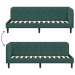 vidaXL Rohový rám postele Tmavozelená 80 x 200 cm Zamat – Obrázok 9