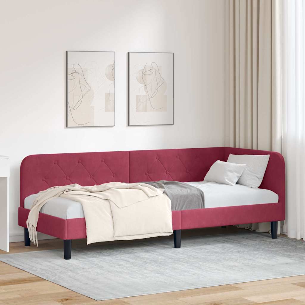 42016590_1.jpg vidaXL Rohový rám postele Víno červené 80 x 200 cm Zamat – Obrázok 1