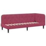 vidaXL Rohový rám postele Víno červené 80 x 200 cm Zamat – Obrázok 2