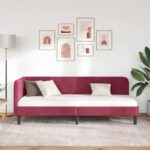 vidaXL Rohový rám postele Víno červené 80 x 200 cm Zamat – Obrázok 4