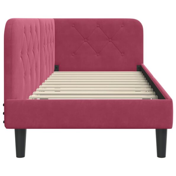 vidaXL Rohový rám postele Víno červené 80 x 200 cm Zamat – Obrázok 6