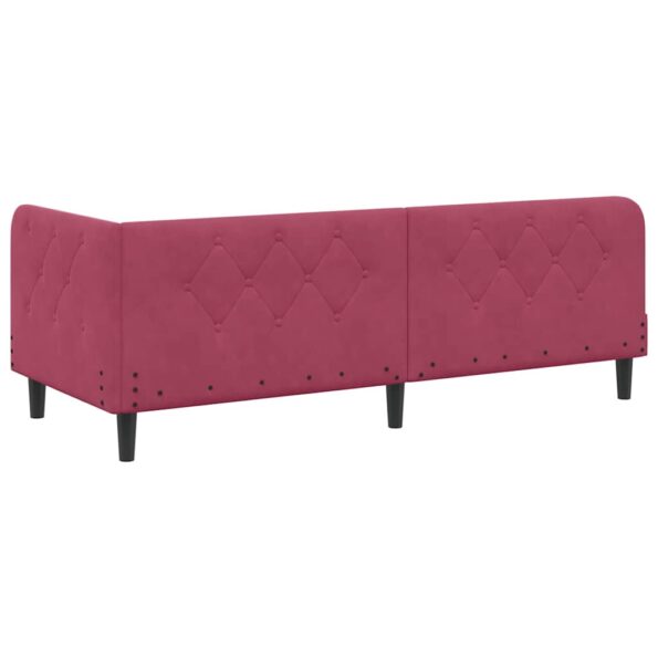 vidaXL Rohový rám postele Víno červené 80 x 200 cm Zamat – Obrázok 7