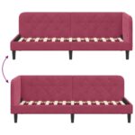 vidaXL Rohový rám postele Víno červené 80 x 200 cm Zamat – Obrázok 9