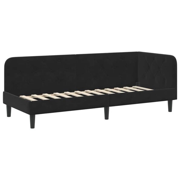 vidaXL Rohový rám postele Čierny 80 x 200 cm Zamat – Obrázok 2
