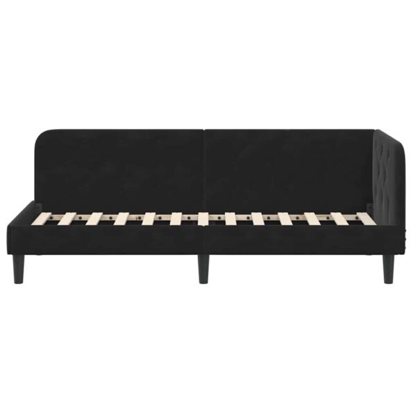 vidaXL Rohový rám postele Čierny 80 x 200 cm Zamat – Obrázok 5