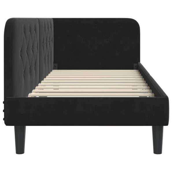 vidaXL Rohový rám postele Čierny 80 x 200 cm Zamat – Obrázok 6