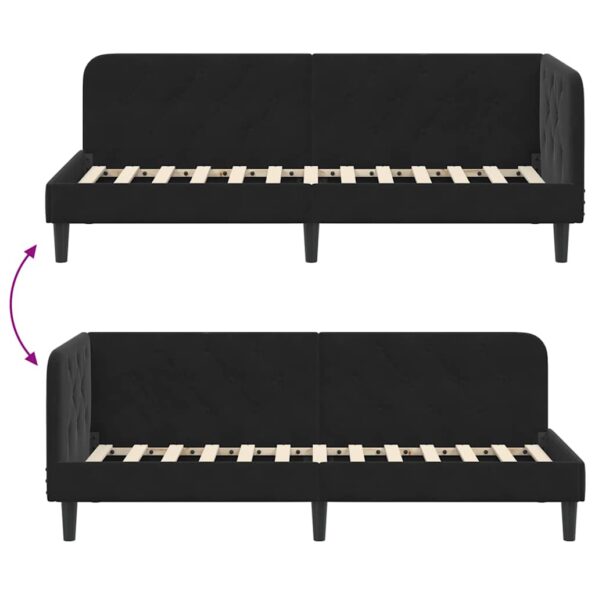 vidaXL Rohový rám postele Čierny 80 x 200 cm Zamat – Obrázok 9