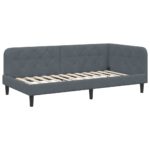 vidaXL Rohový rám postele Tmavo šedá 90 x 190 cm Zamat – Obrázok 2