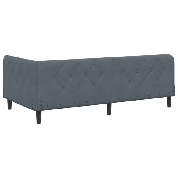 vidaXL Rohový rám postele Tmavo šedá 90 x 190 cm Zamat – Obrázok 7
