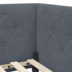 vidaXL Rohový rám postele Tmavo šedá 90 x 190 cm Zamat – Obrázok 8