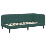 vidaXL Rohový rám postele Tmavozelená 90 x 190 cm Zamat – Obrázok 2