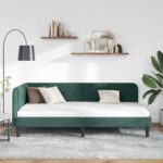 vidaXL Rohový rám postele Tmavozelená 90 x 190 cm Zamat – Obrázok 4
