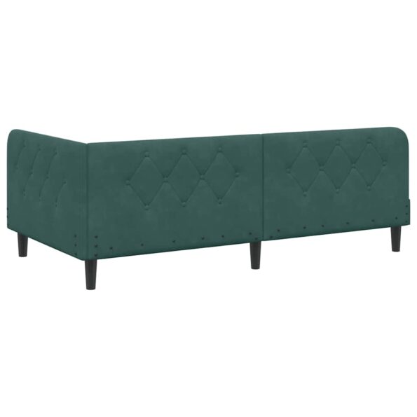 vidaXL Rohový rám postele Tmavozelená 90 x 190 cm Zamat – Obrázok 7
