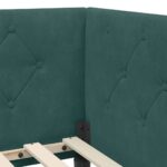 vidaXL Rohový rám postele Tmavozelená 90 x 190 cm Zamat – Obrázok 8