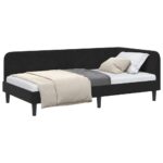 vidaXL Rohový rám postele Čierny 90 x 190 cm Zamat – Obrázok 3