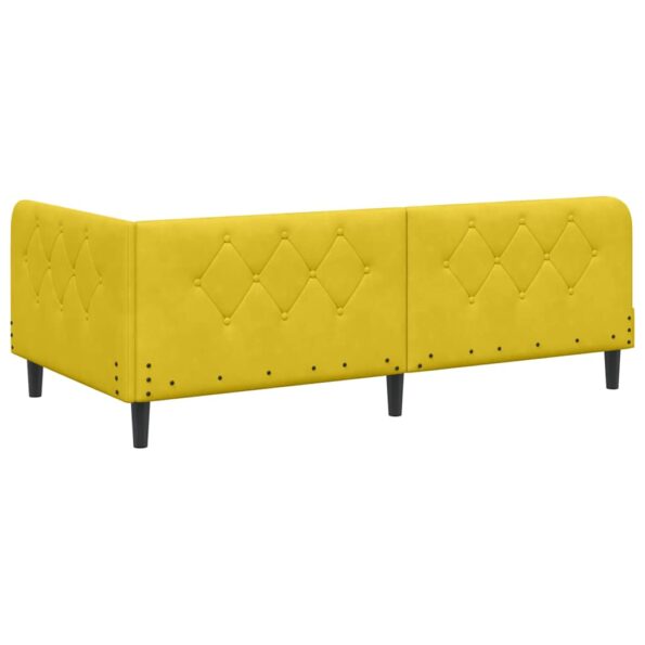 vidaXL Rohový rám postele Žltá 90 x 190 cm Zamat – Obrázok 7