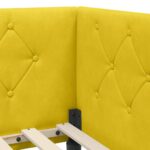 vidaXL Rohový rám postele Žltá 90 x 190 cm Zamat – Obrázok 8