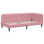 vidaXL Rohový rám postele Ružová 90 x 200 cm Zamat – Obrázok 2