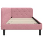 vidaXL Rohový rám postele Ružová 90 x 200 cm Zamat – Obrázok 6