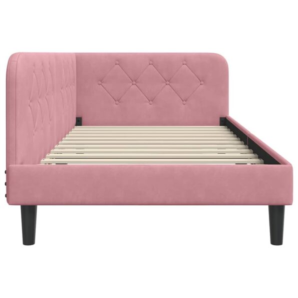 vidaXL Rohový rám postele Ružová 90 x 200 cm Zamat – Obrázok 6