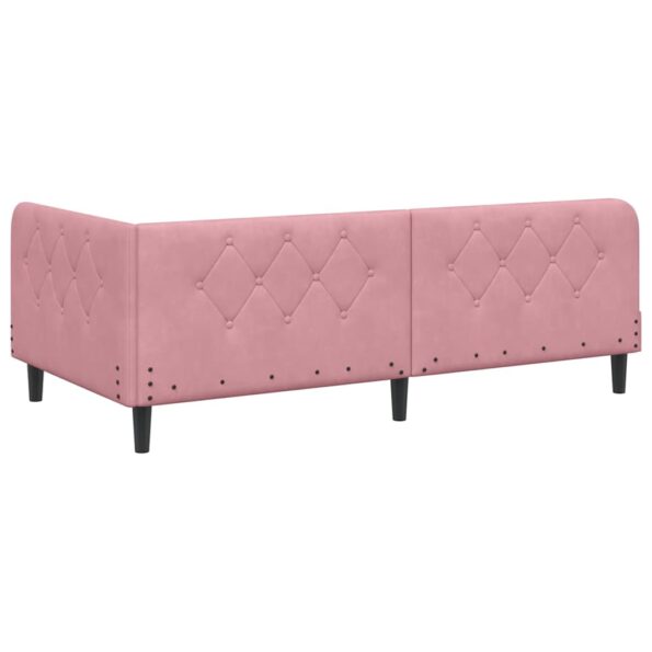 vidaXL Rohový rám postele Ružová 90 x 200 cm Zamat – Obrázok 7