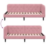 vidaXL Rohový rám postele Ružová 90 x 200 cm Zamat – Obrázok 9