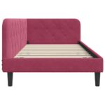 vidaXL Rohový rám postele Víno červené 90 x 200 cm Zamat – Obrázok 6